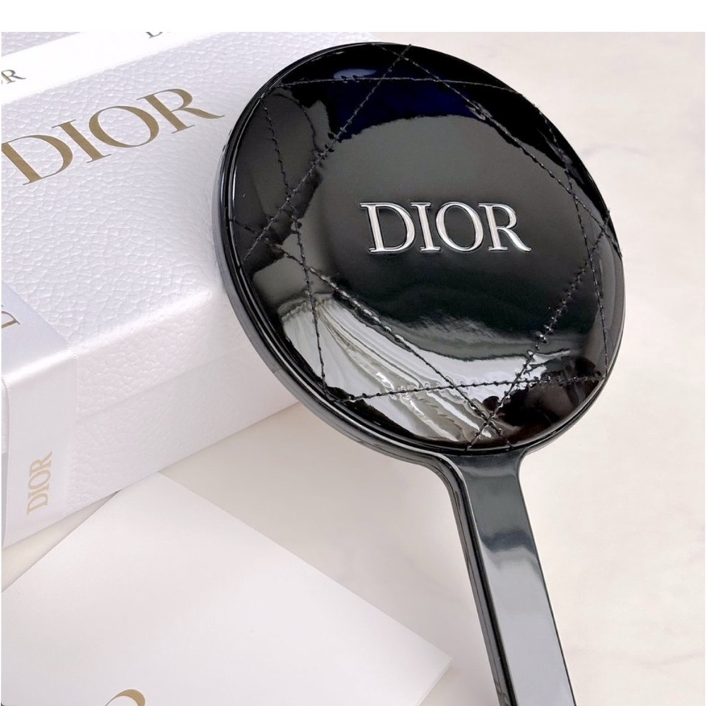 Dior Black Quilted Hand Mirror GWP
